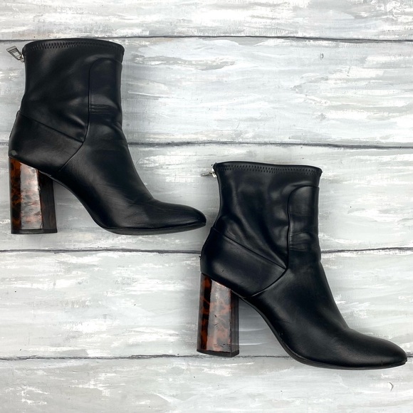 Charles by Charles David Black Chunky Block Heel Boots Trudy Ankle Boot 7.5M - Picture 12 of 16